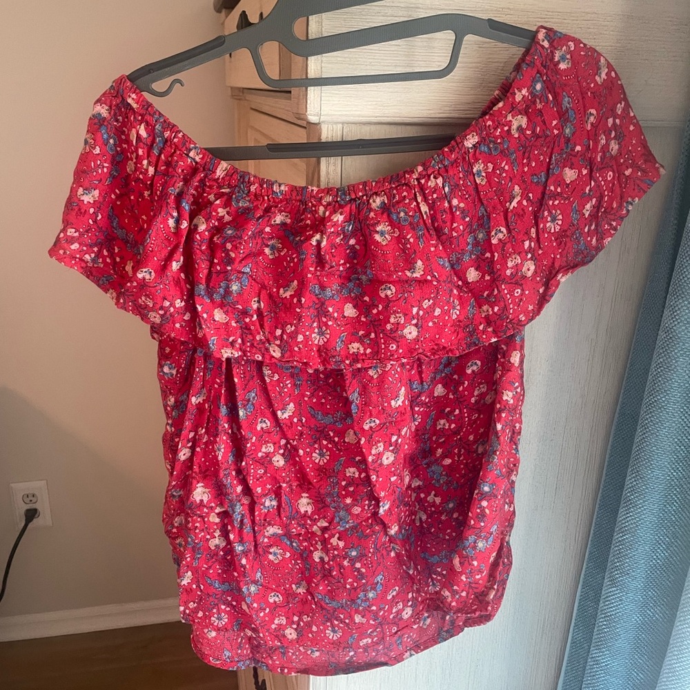 Lucky Brand Red Ruffled Blouse - Picture 3 of 4